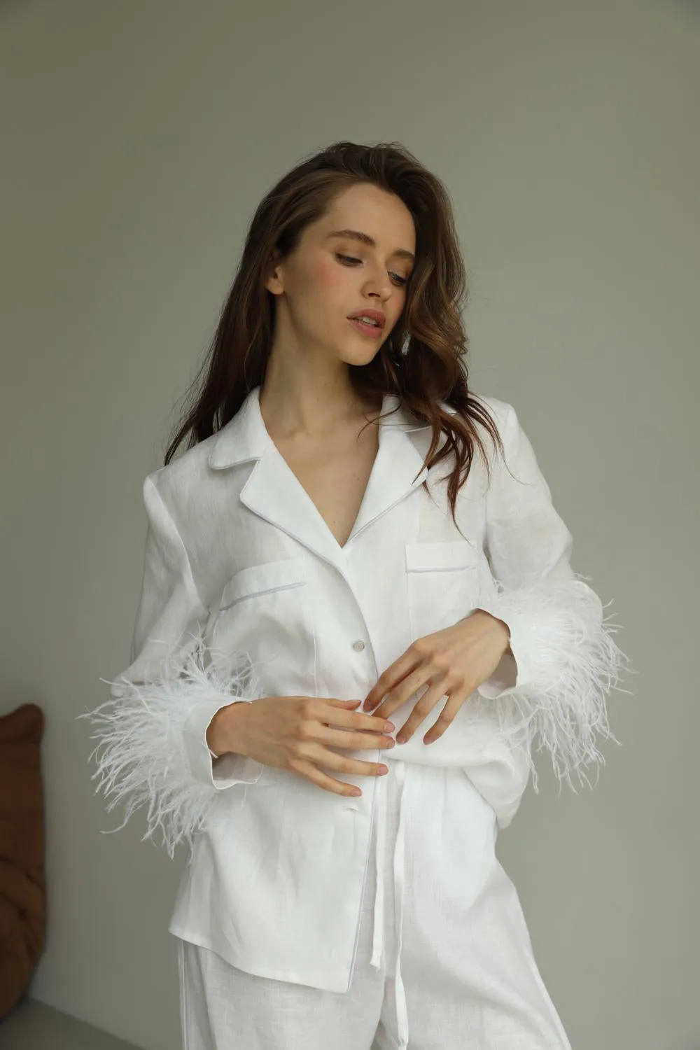 Pajama set - Linen with pants sold by The Robe product image thumbnail 4