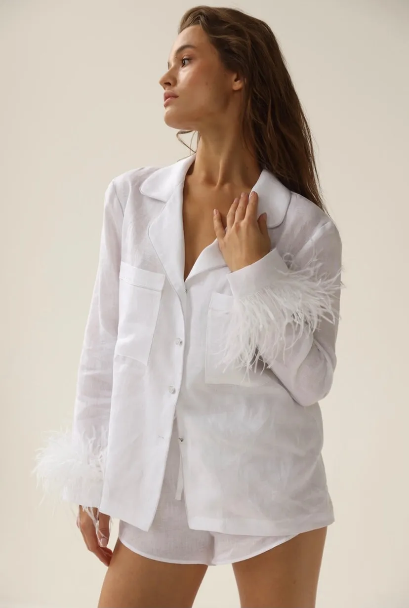 Pajama set - Linen white feather sold by The Robe product image thumbnail 4