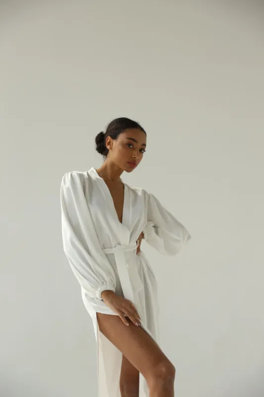 Nadine - White long sold by The Robe