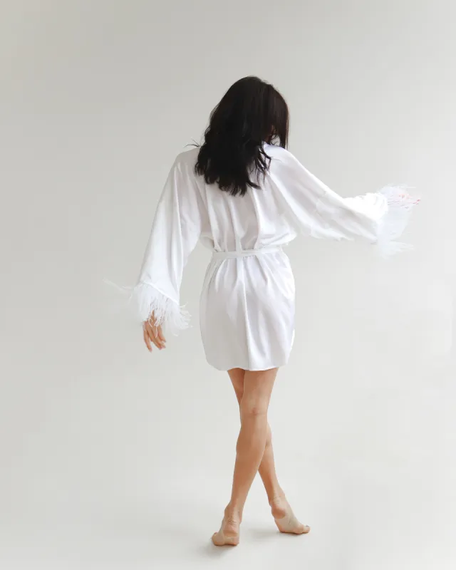 Kimono robe - White feather sold by The Robe