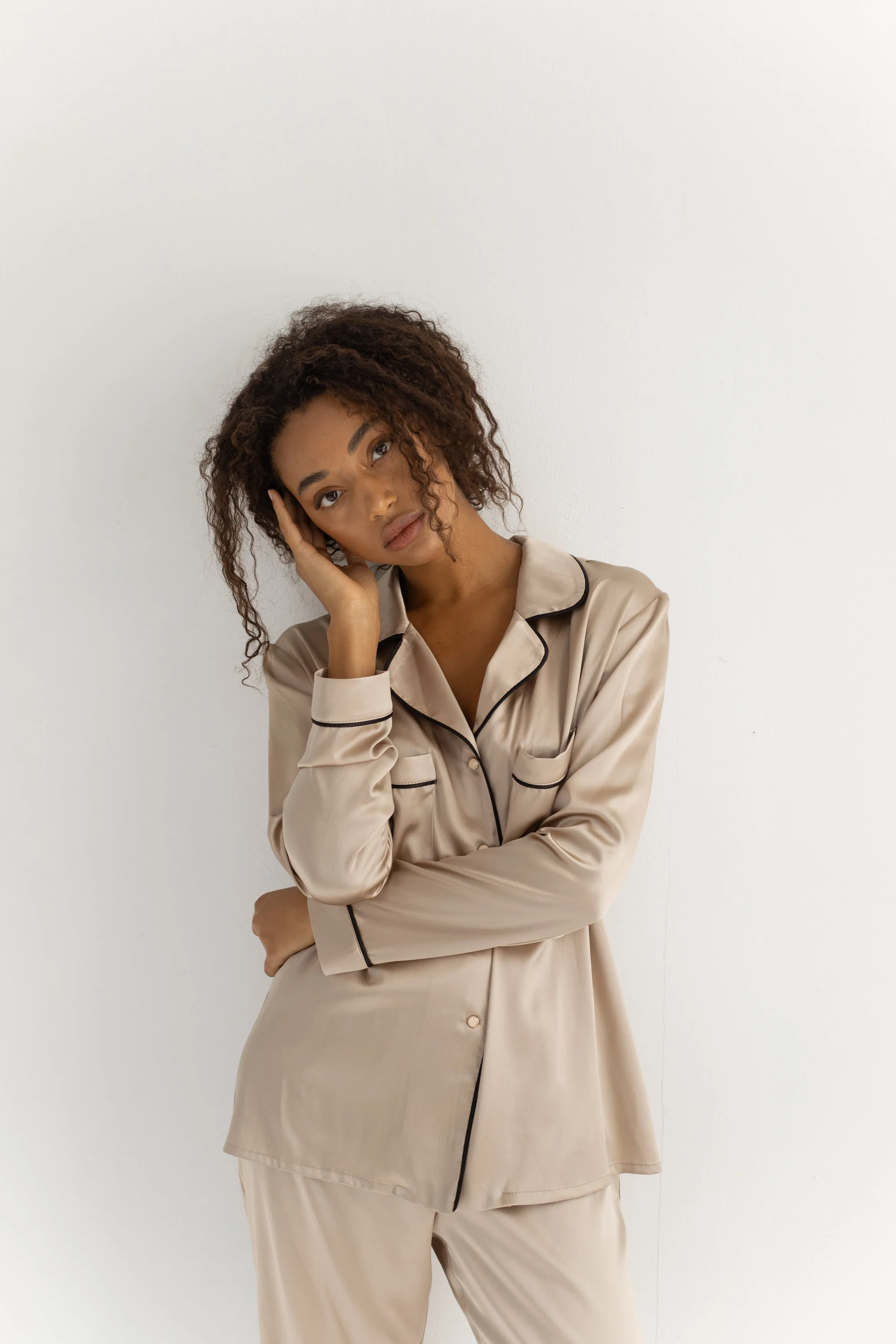 Pajama set - Beige sold by The Robe product image thumbnail 5