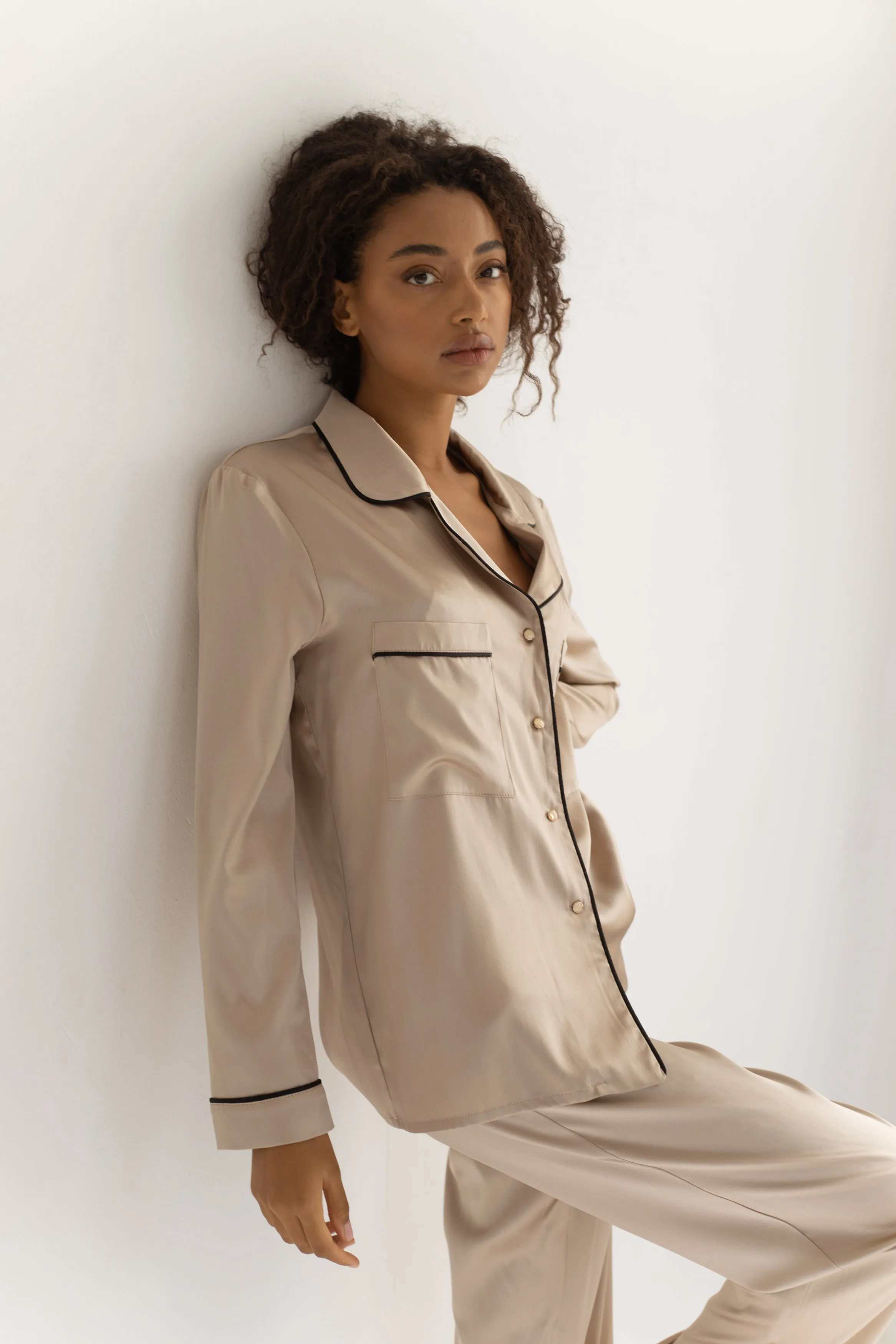 Pajama set - Beige sold by The Robe product image thumbnail 3