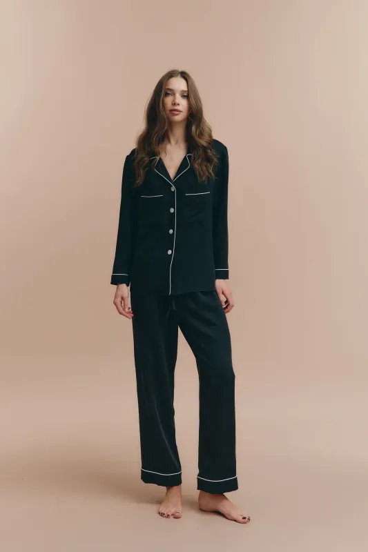 Emily pjs - Black with pants sold by The Robe