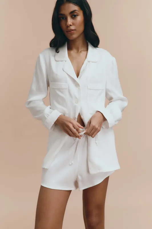 Emily pjs - White with shorts sold by The Robe
