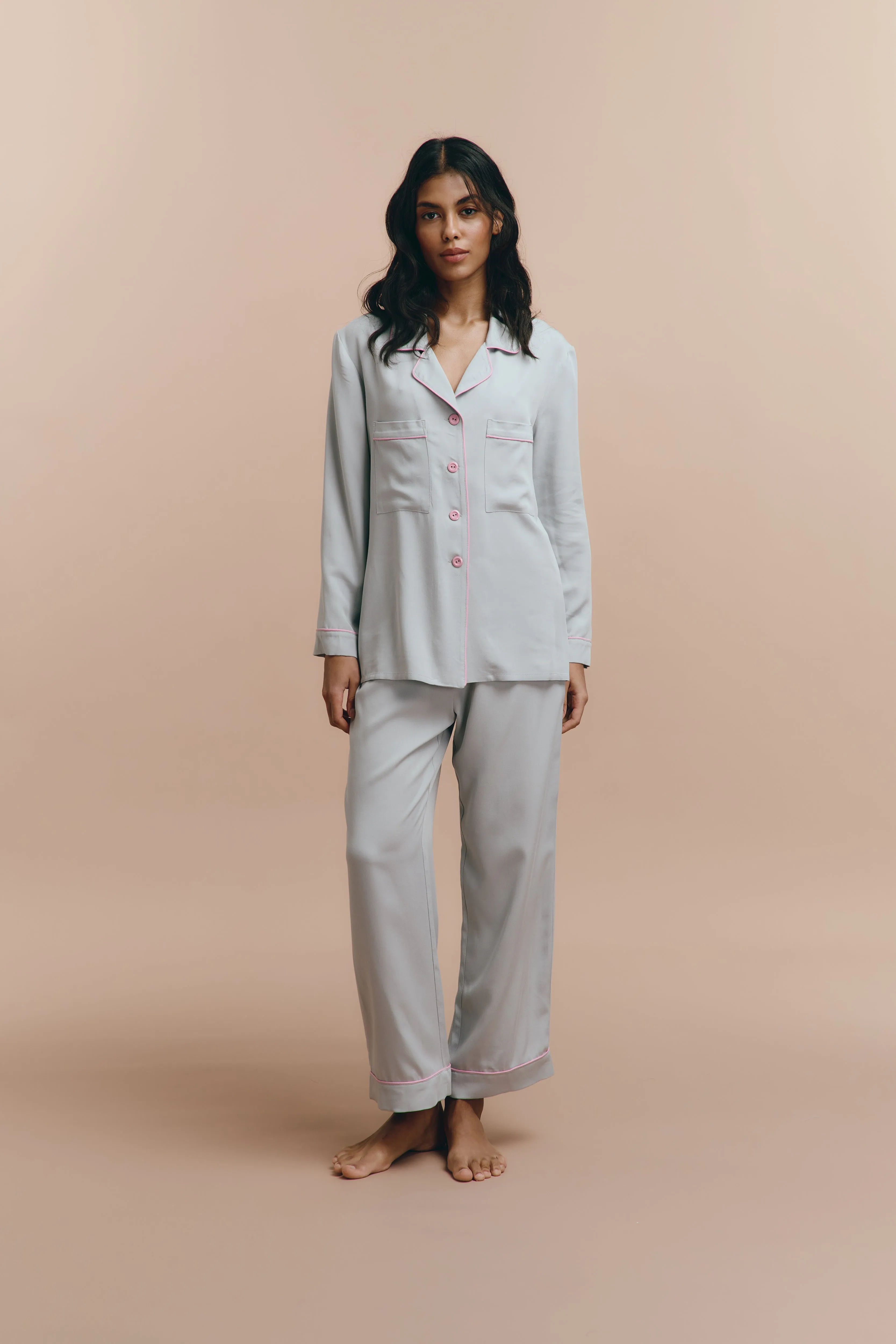Emily pjs - Grey with pants sold by The Robe product image thumbnail 4