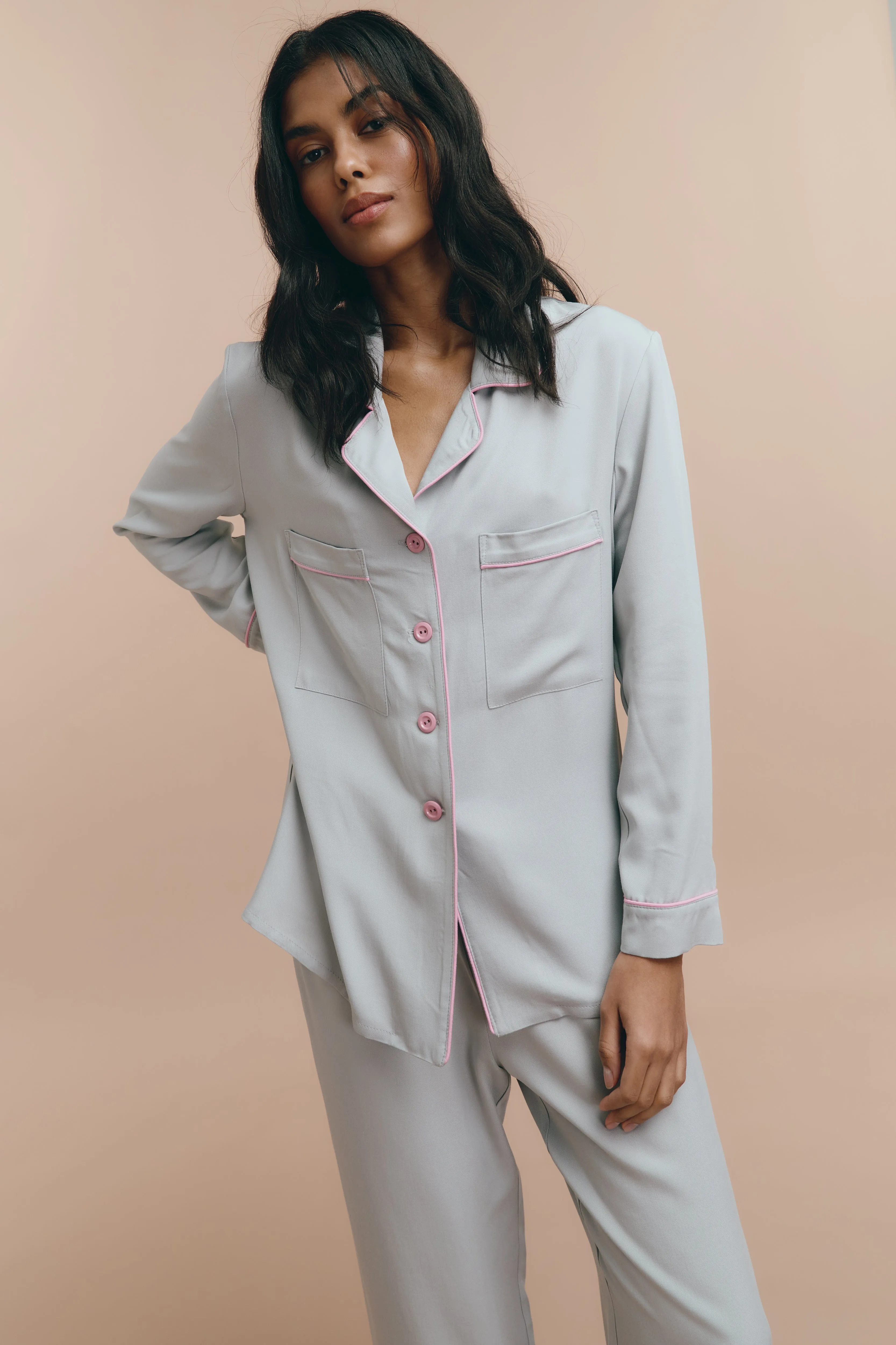 Emily pjs - Grey with pants sold by The Robe product image thumbnail 5