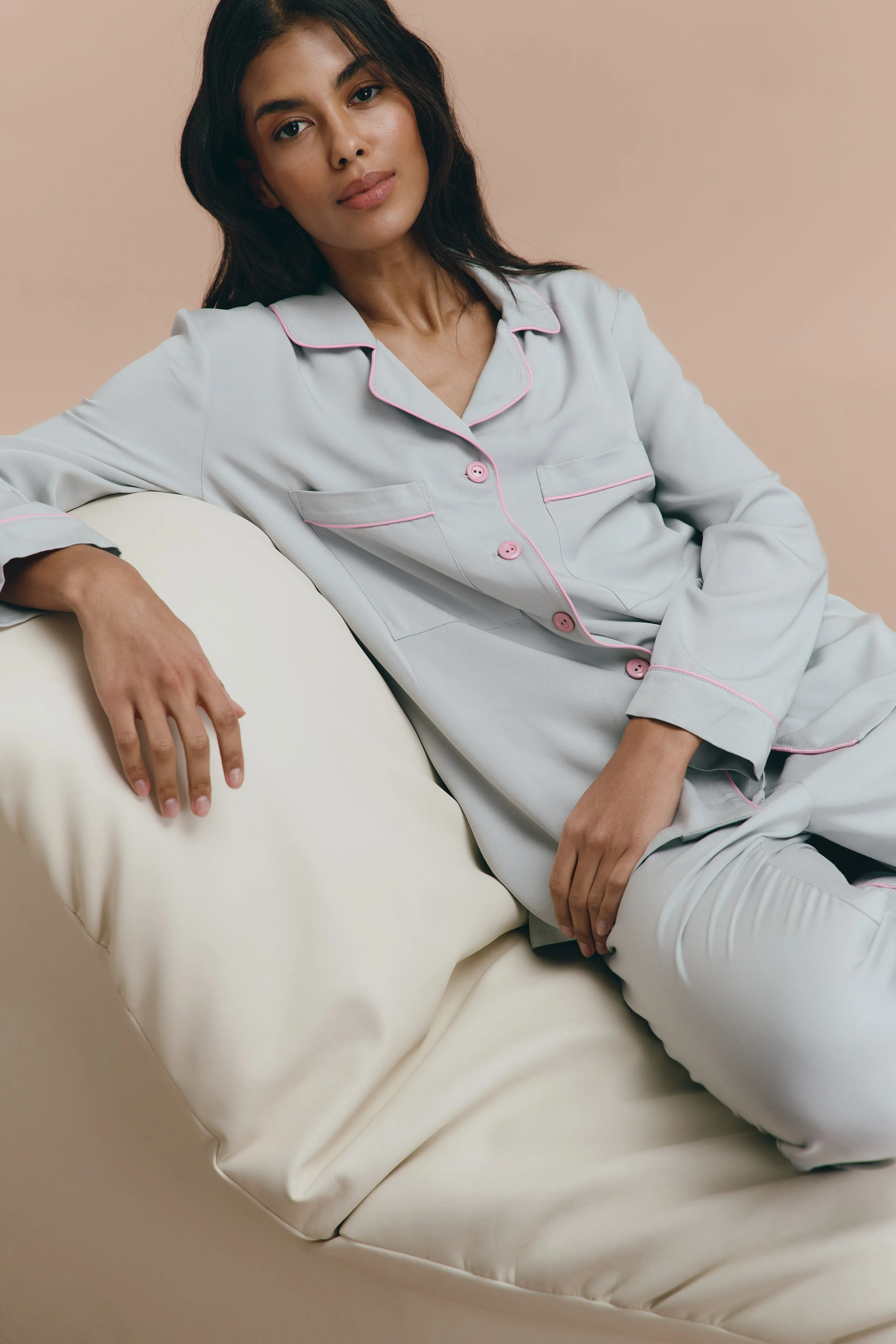 Emily pjs - Grey with pants sold by The Robe product image thumbnail 3
