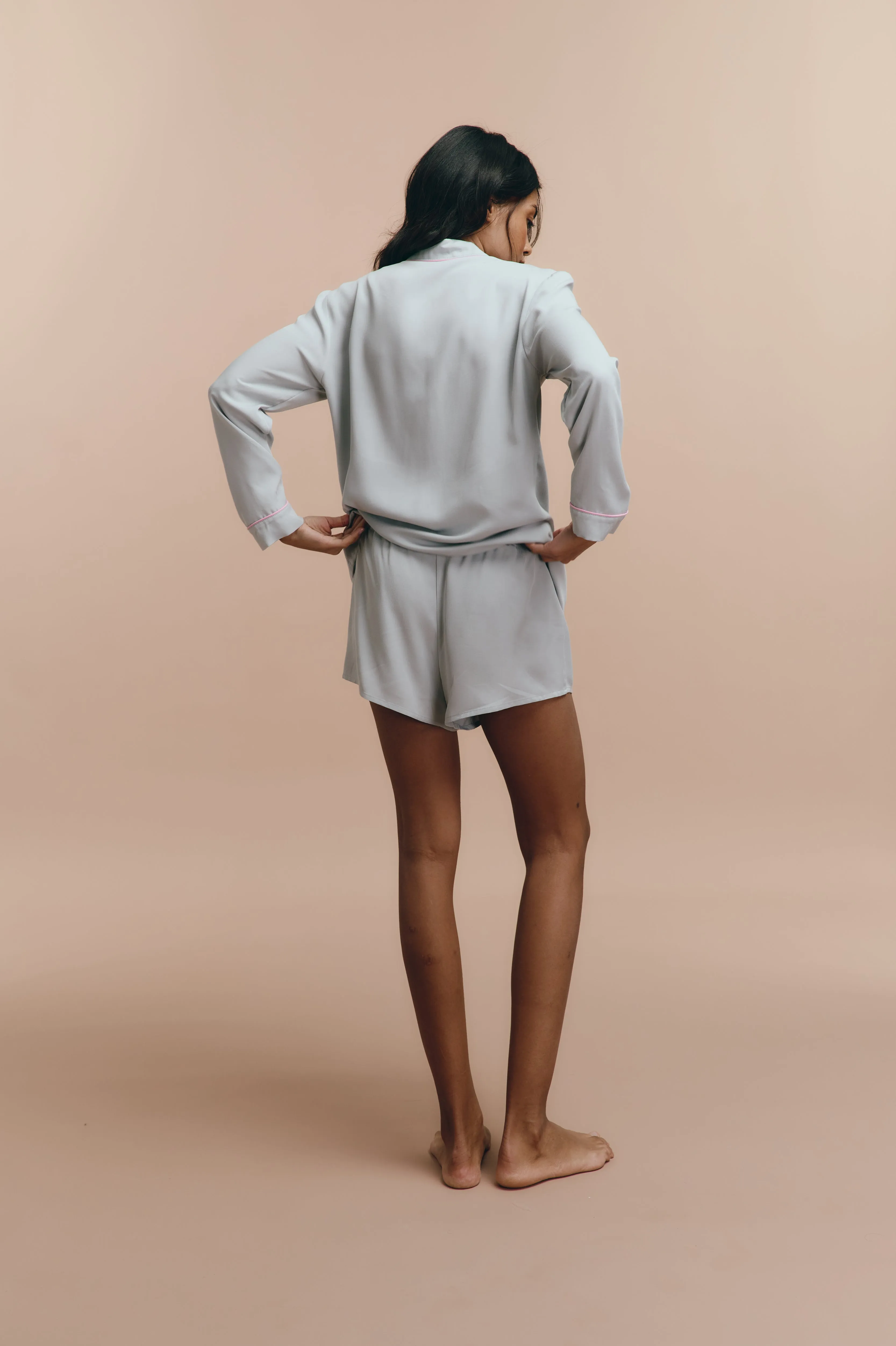 Emily pjs - Grey with shorts sold by The Robe product image thumbnail 5