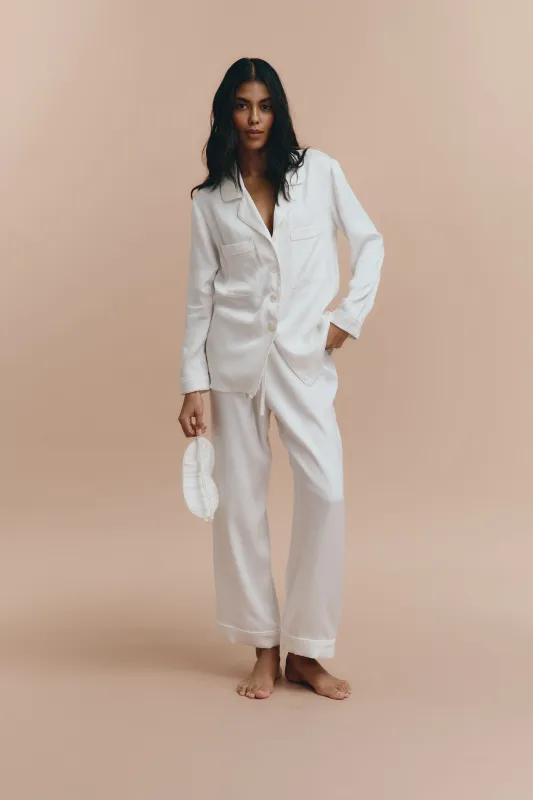Emily pjs - White with pants sold by The Robe