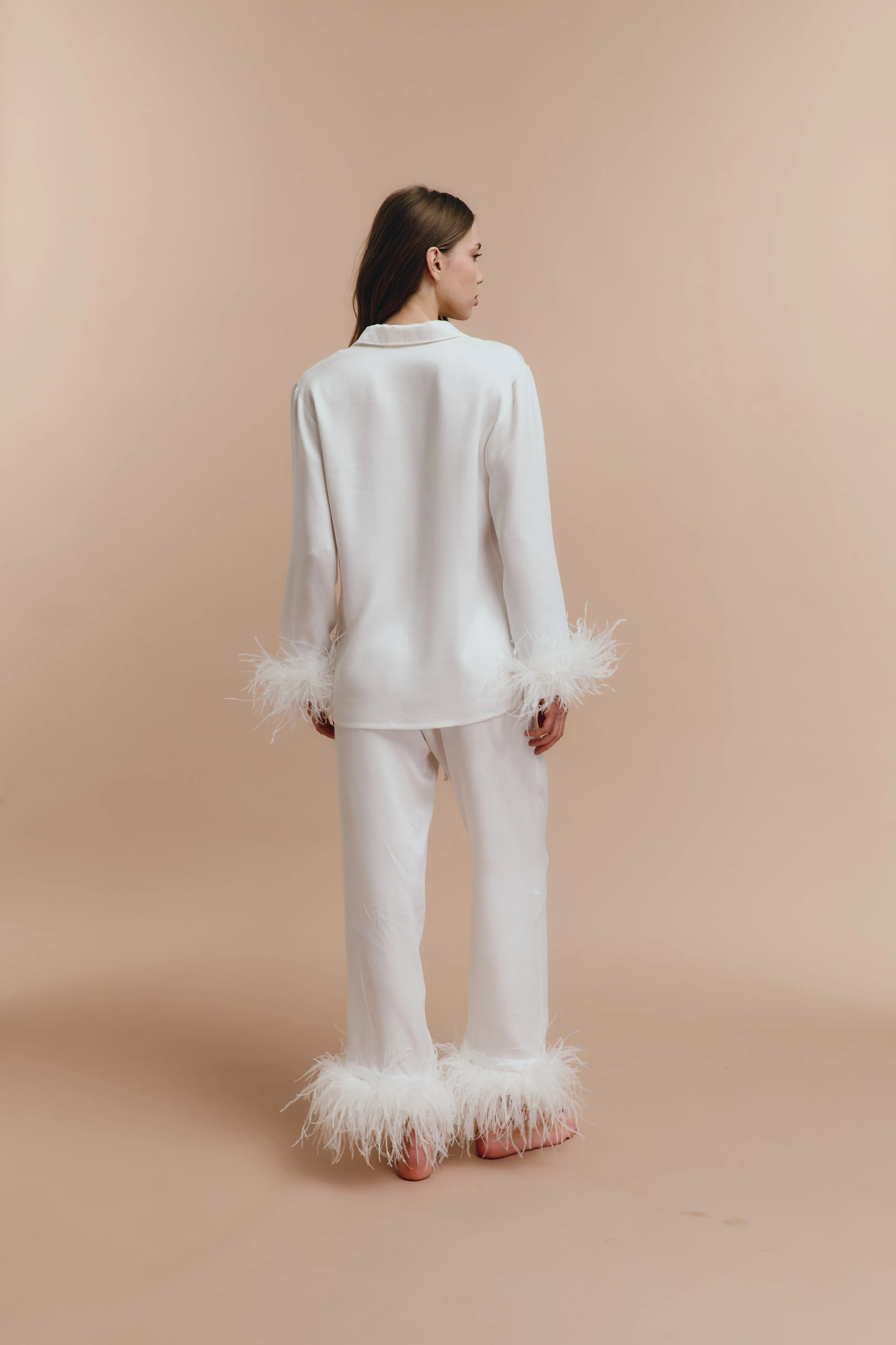 Emily pjs - White feathers with pants sold by The Robe product image thumbnail 4