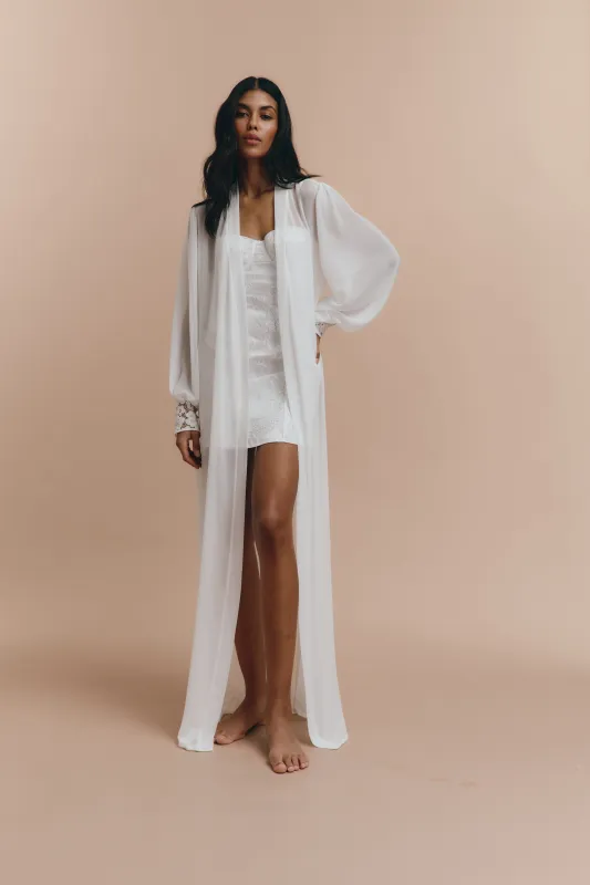 Jessica - White chiffon robe sold by The Robe