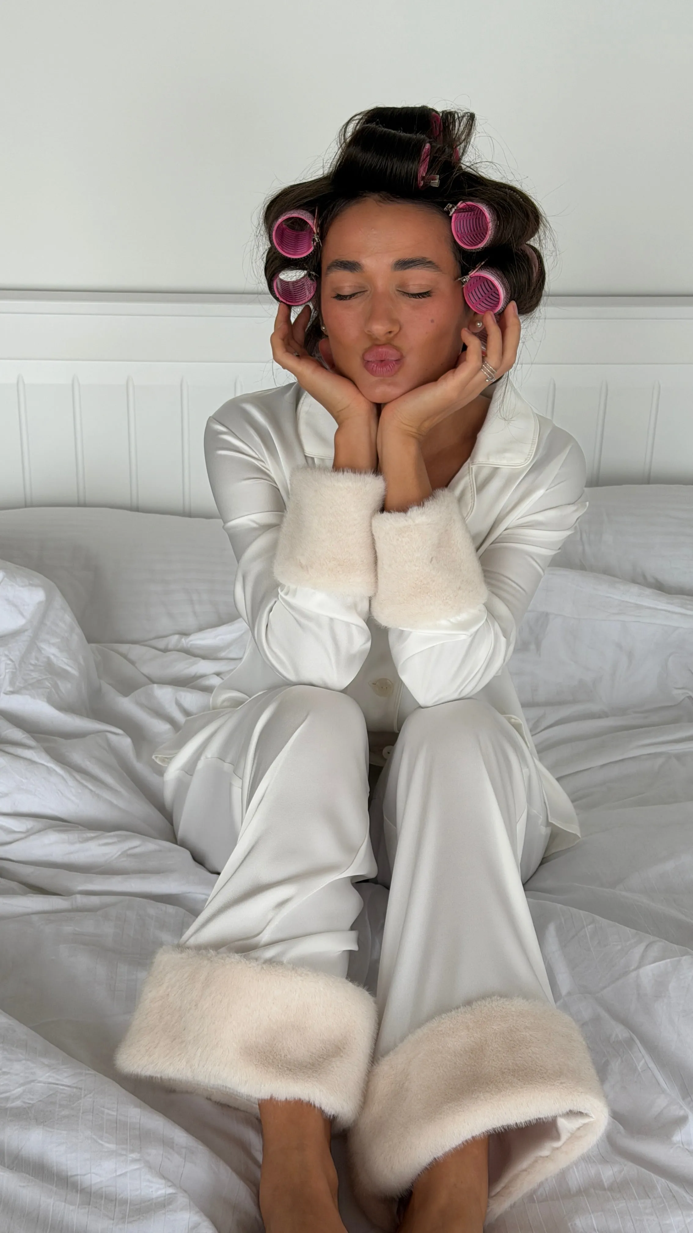 Carla pjs - White with pants sold by The Robe product image thumbnail 5