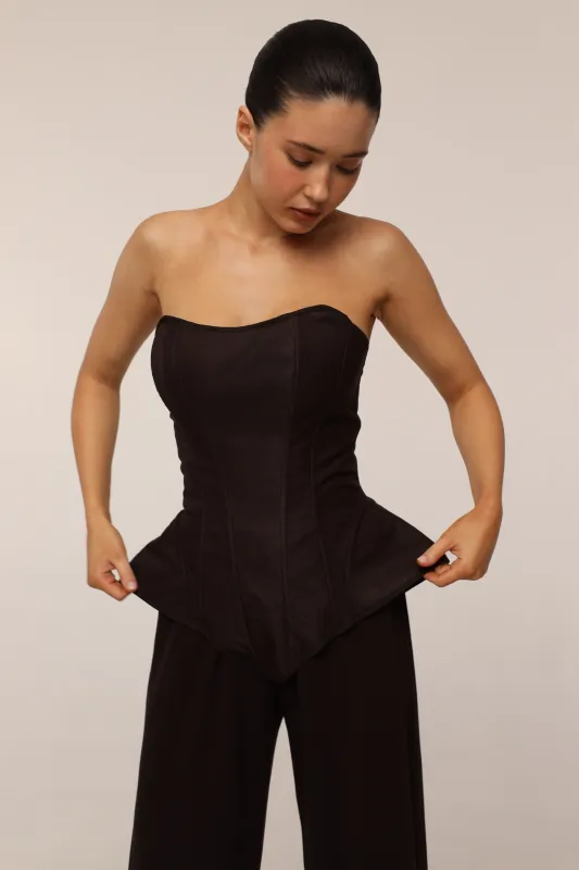 Courtney - Brown corset made by The Robe