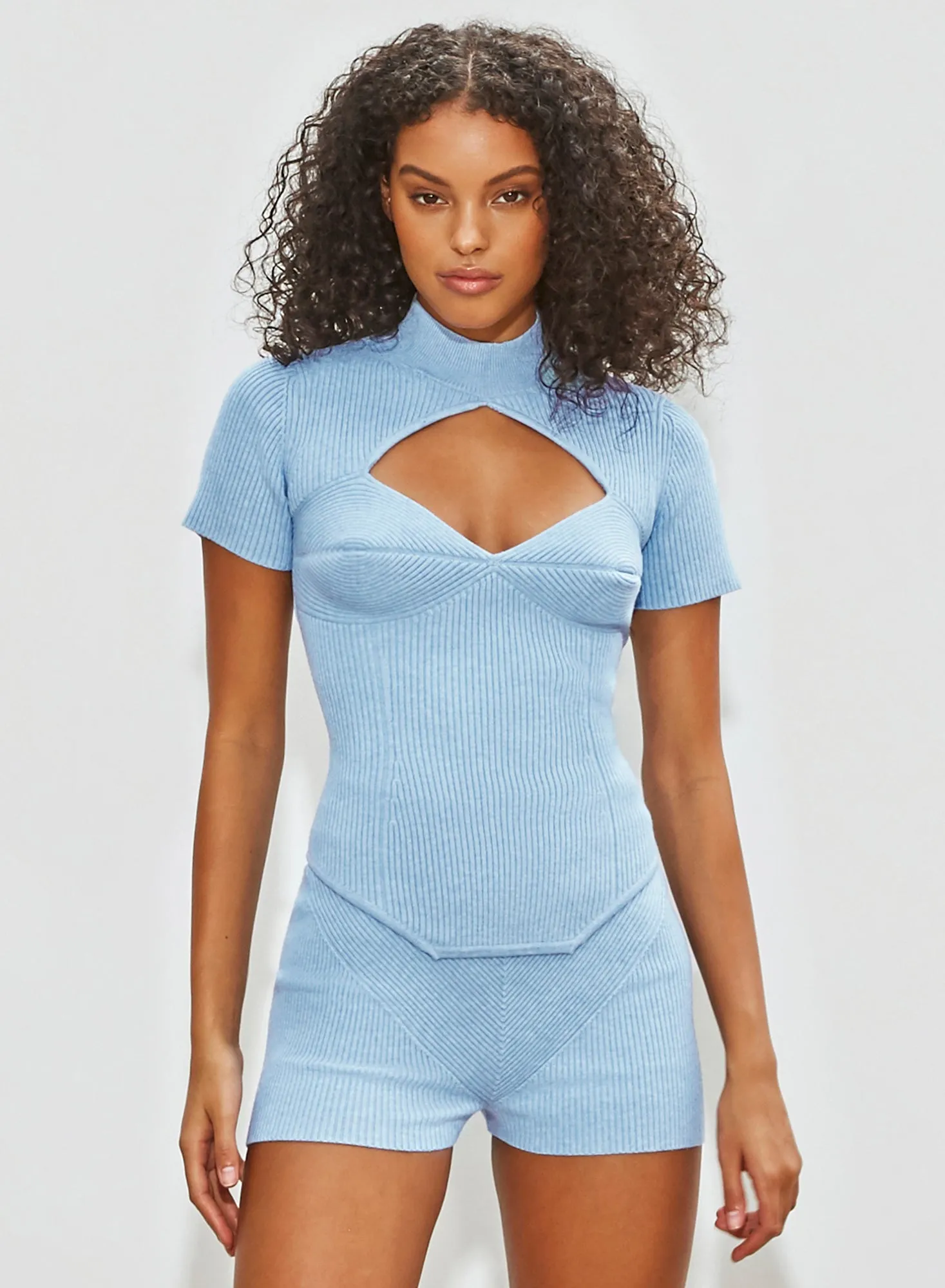 Short Sleeve Corset Knit Top sold by Fleur du Mal product image thumbnail 2