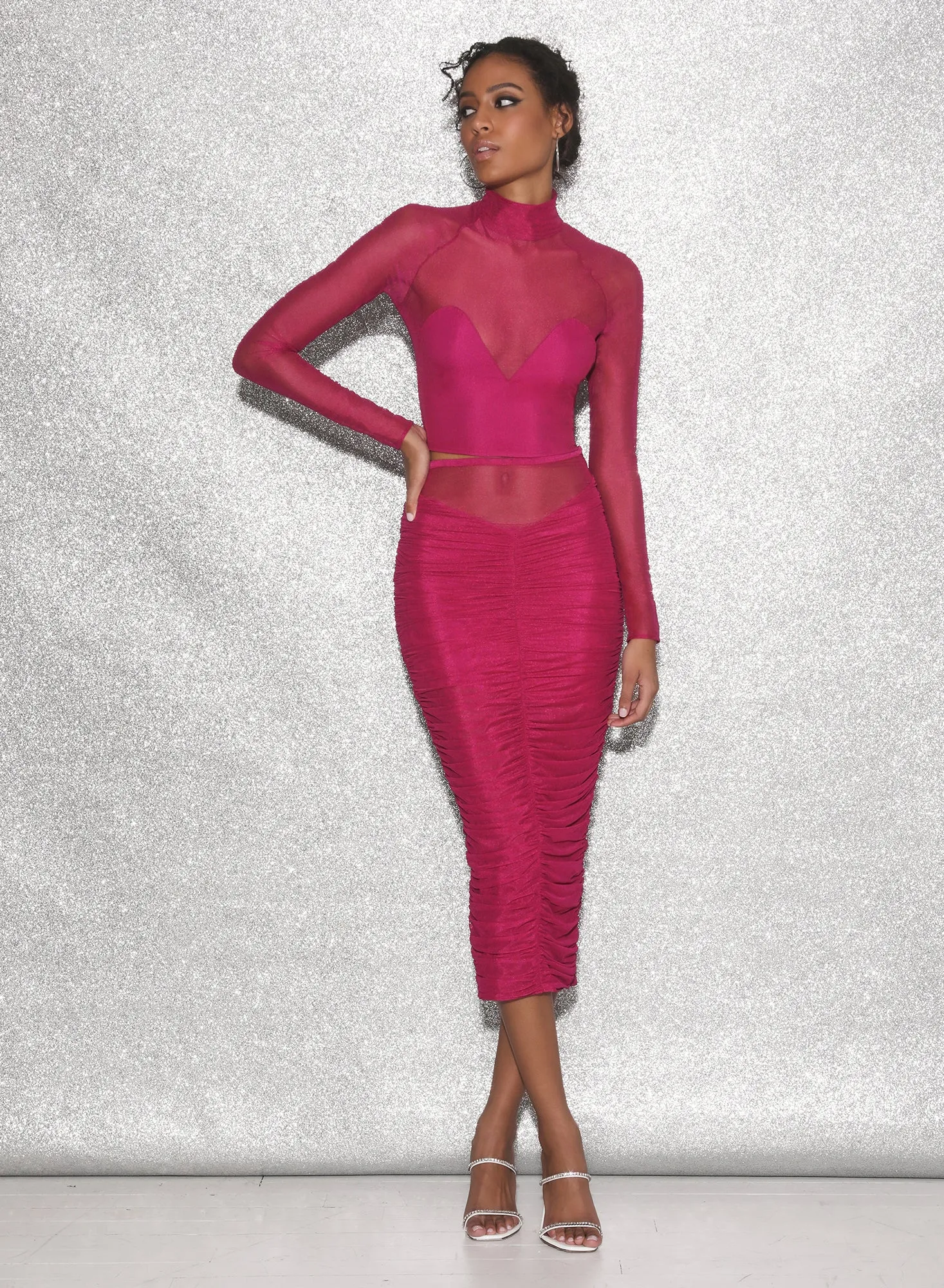 Ruched Midi Skirt sold by Fleur du Mal product image thumbnail 3