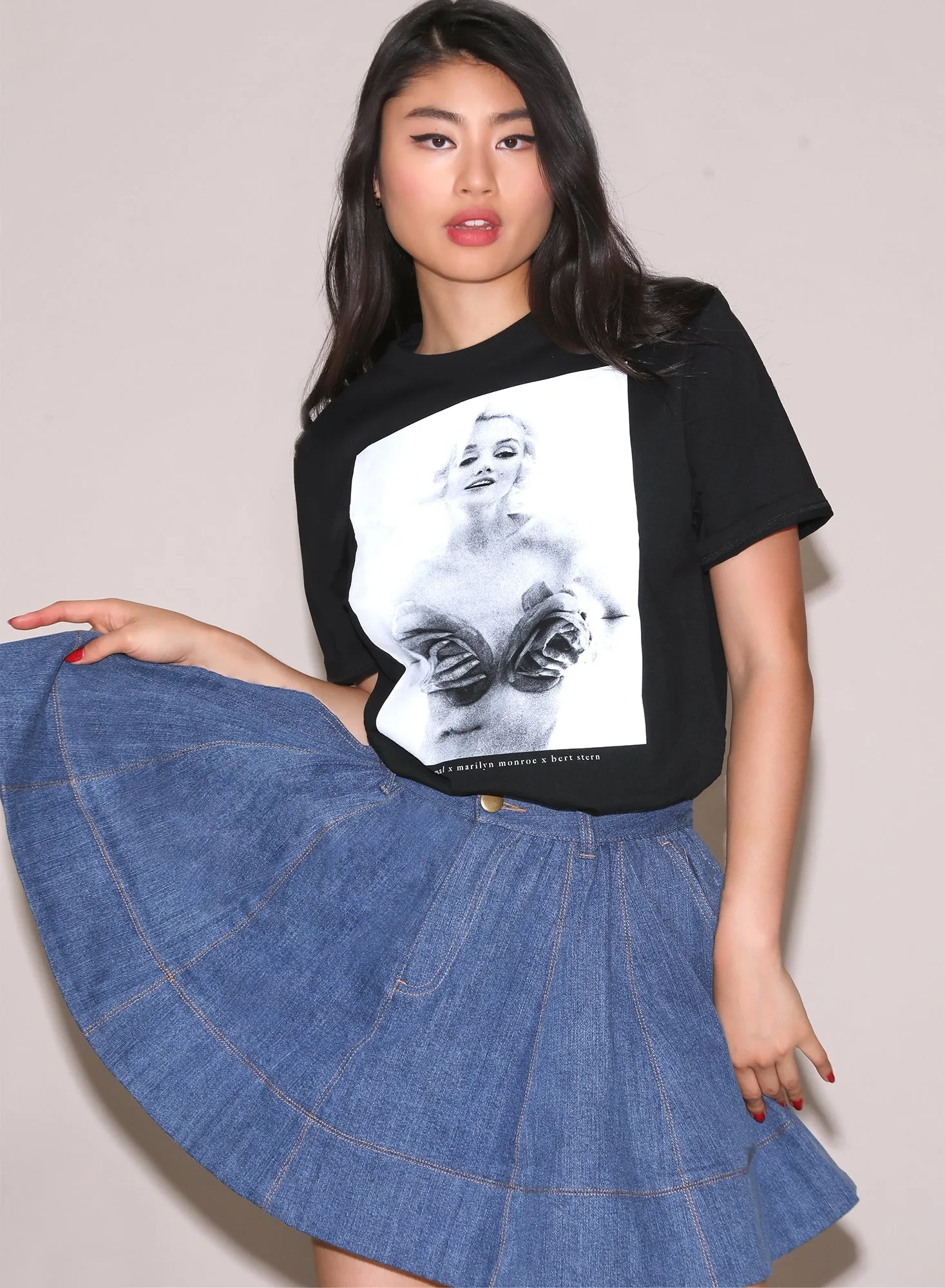 Unisex Marilyn Roses Tee sold by Fleur du Mal product image thumbnail 5