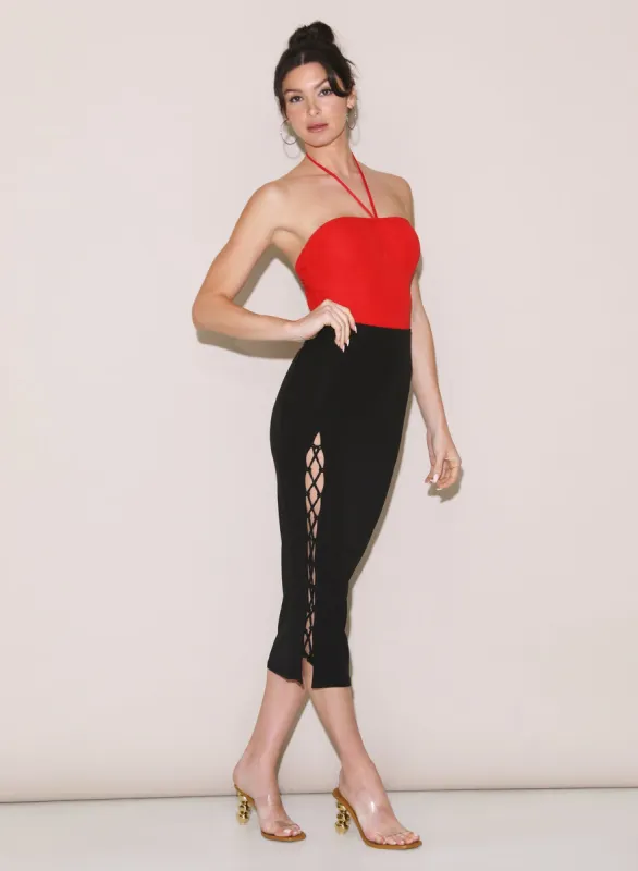 Jersey Halter Neck Bodysuit made by Fleur du Mal