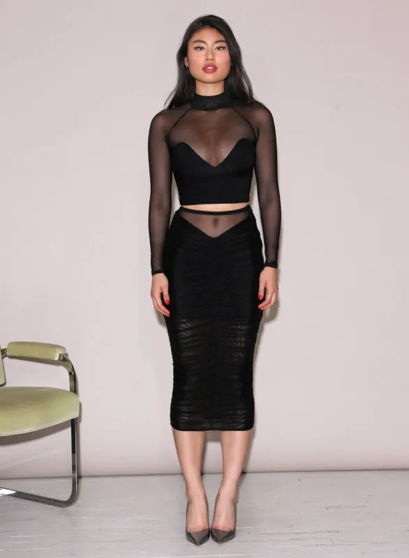 Ruched Midi Skirt sold by Fleur du Mal