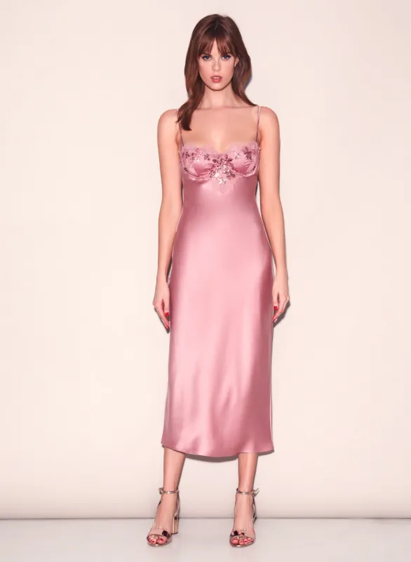 Sequin Violet Embroidery Slip Dress sold by Fleur du Mal