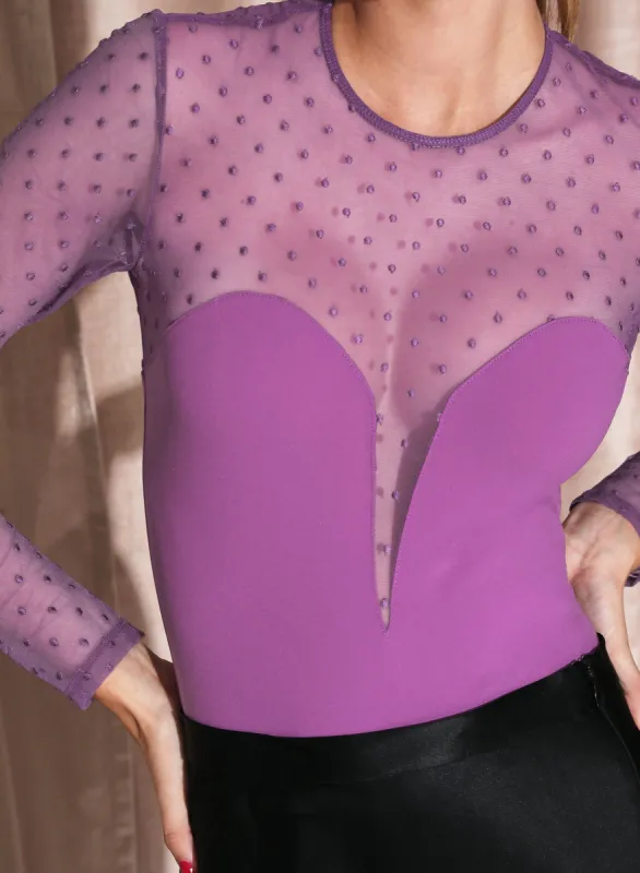Dotty Jersey Plunge Bodysuit sold by Fleur du Mal