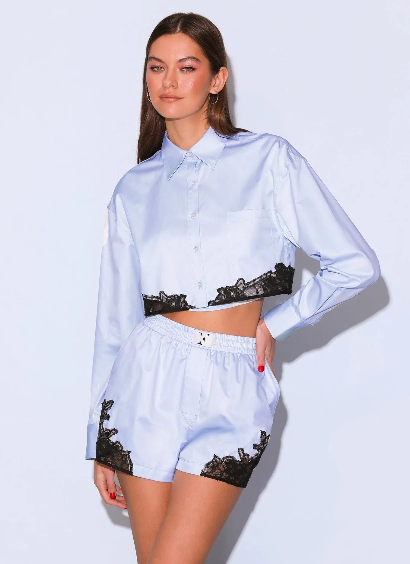 Poplin Cropped Button Down sold by Fleur du Mal