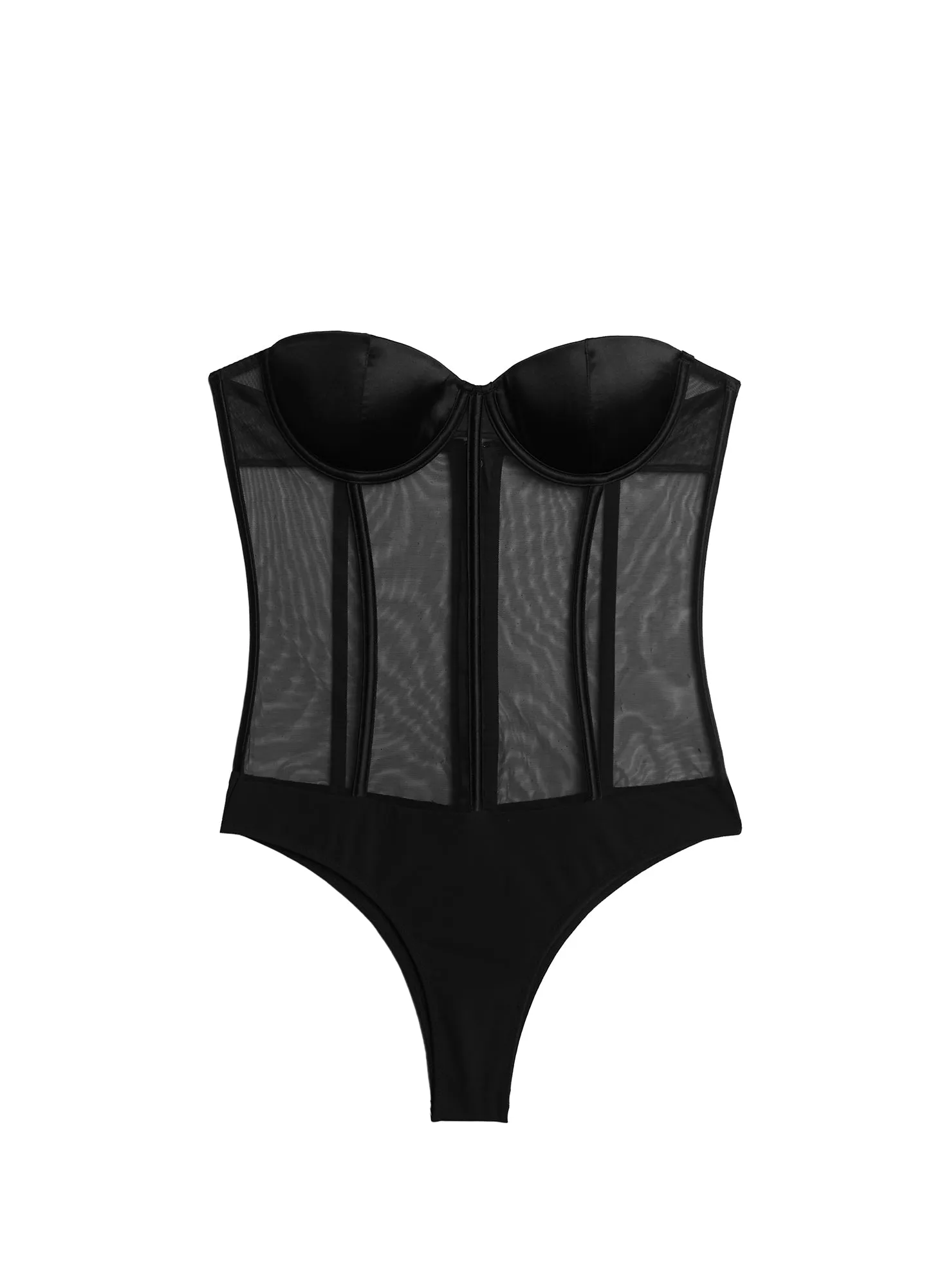 Silk & Mesh Bodysuit sold by Fleur du Mal product image thumbnail 4