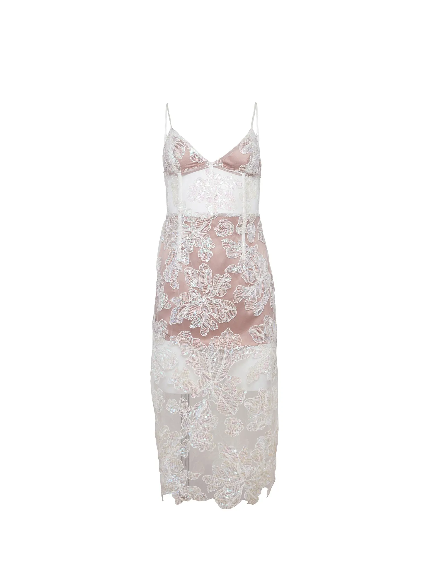 Sequin Floral Embroidered Midi Dress sold by Fleur du Mal product image thumbnail 4