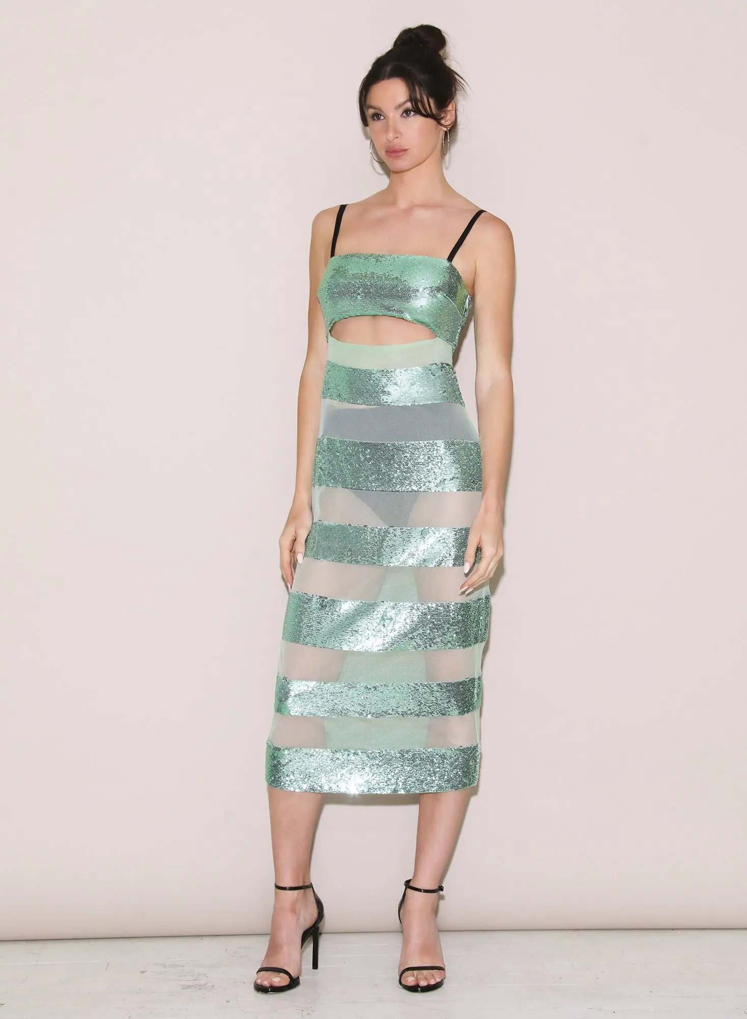 Sequin Stripe Midi Dress sold by Fleur du Mal product image thumbnail 5