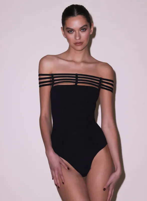 Sofia Strappy Bodysuit sold by Fleur du Mal