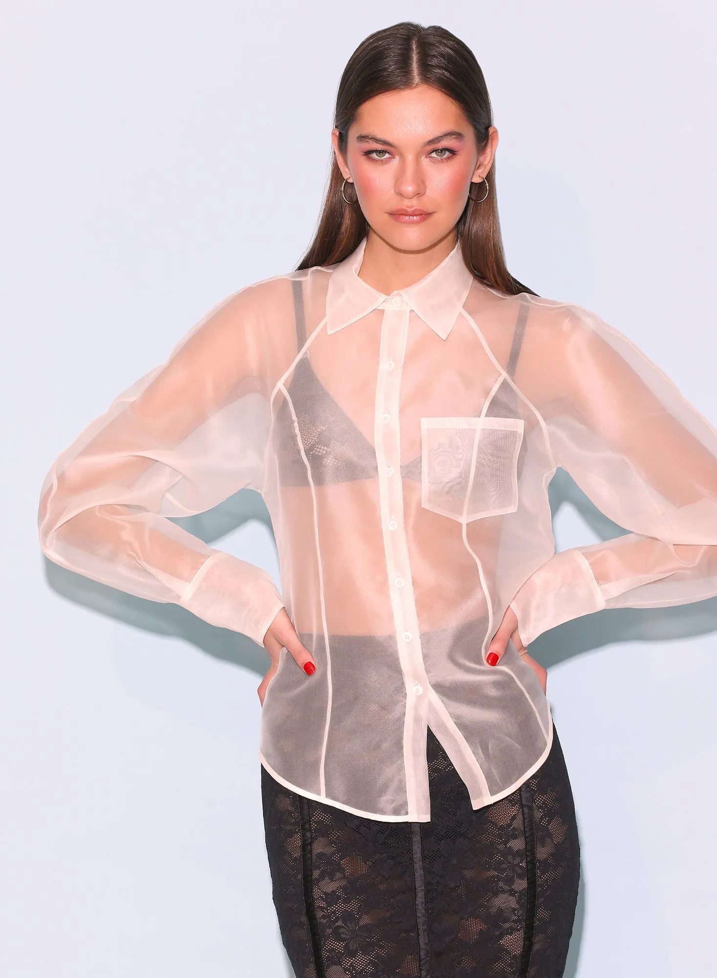 Silk Organza Button Down sold by Fleur du Mal product image thumbnail 3