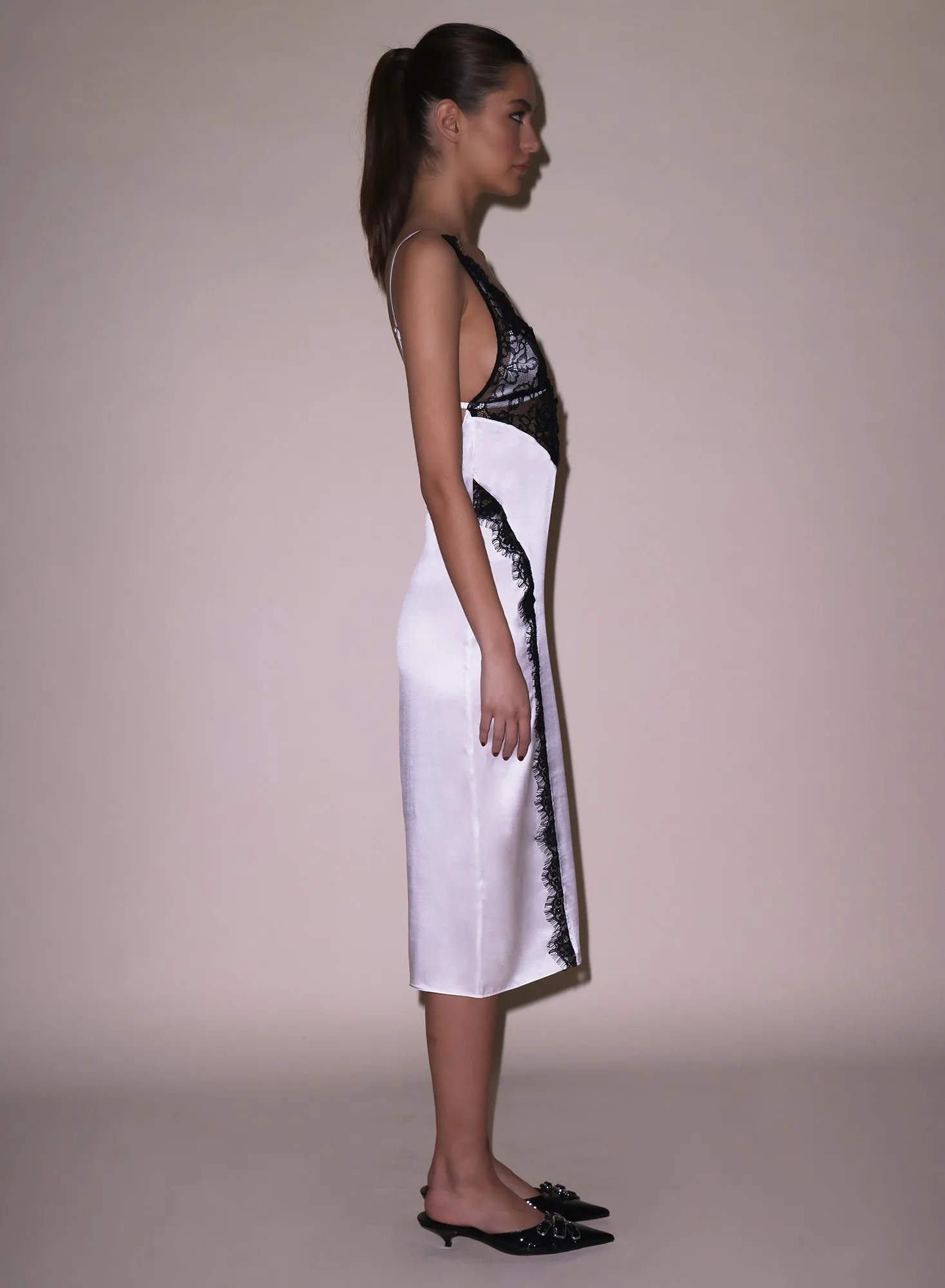 Silk & Lace V Neck Dress sold by Fleur du Mal product image thumbnail 5
