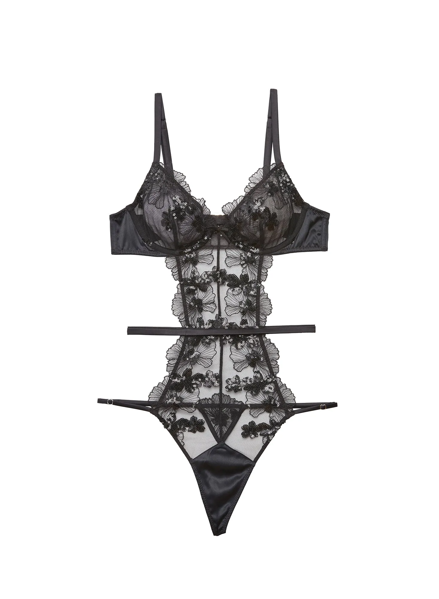 Sequin Violet Embroidery Bodysuit sold by Fleur du Mal product image thumbnail 4