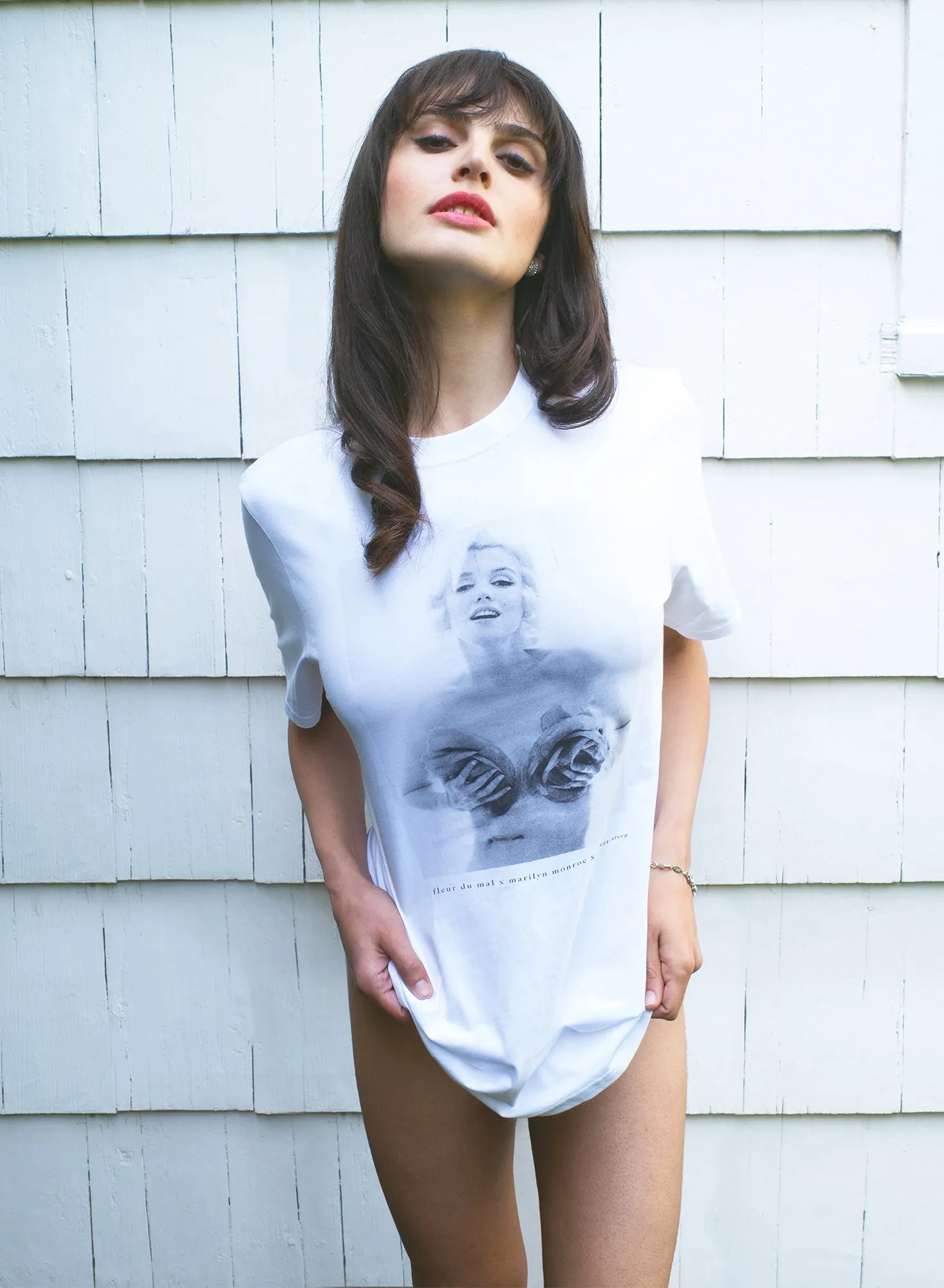 Unisex Marilyn Roses Tee sold by Fleur du Mal product image thumbnail 2