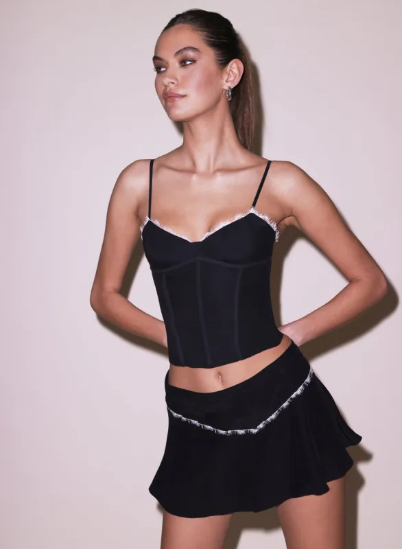 Silk & Lace Cupped Tank made by Fleur du Mal