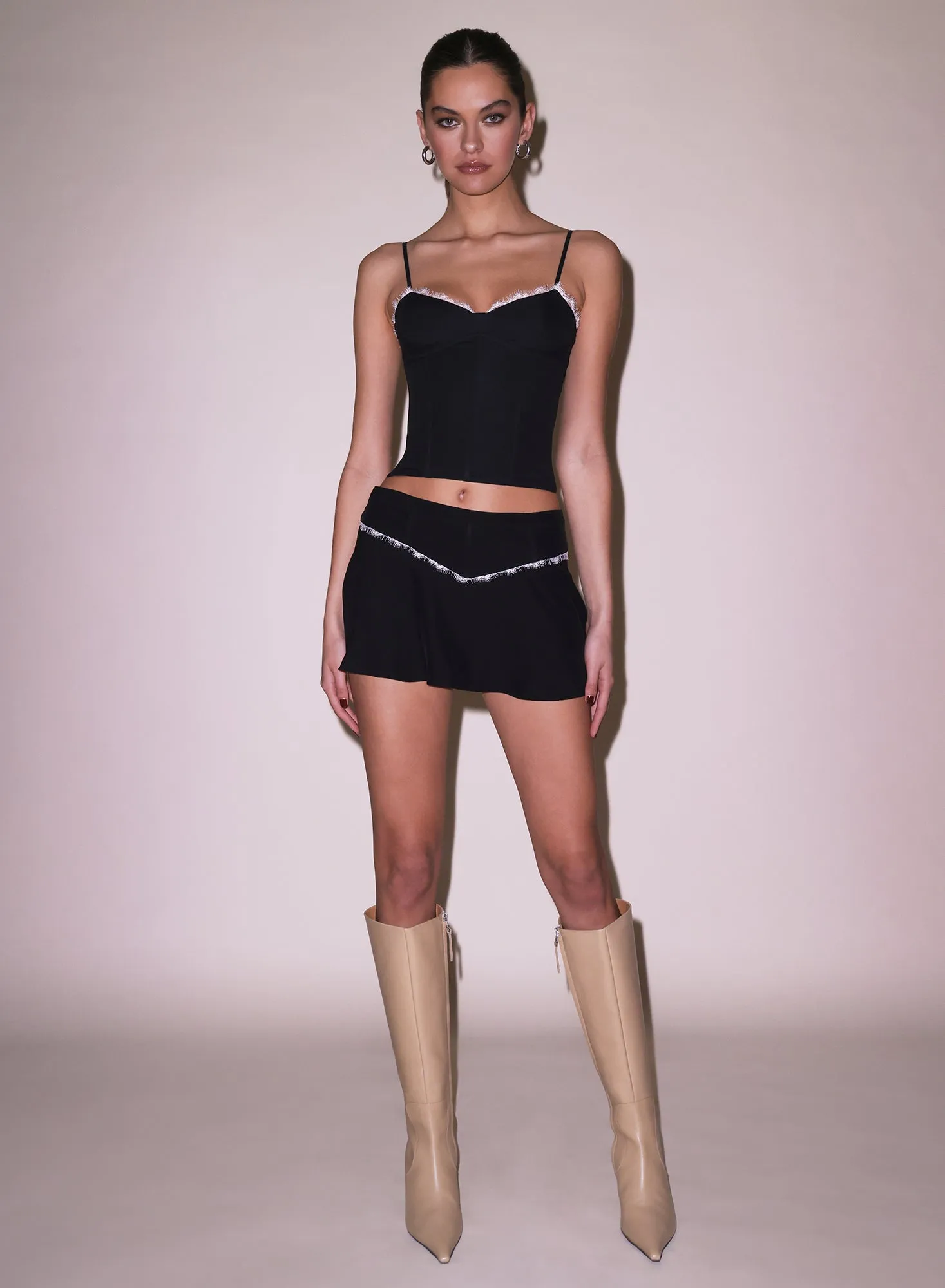 Silk & Lace Cupped Tank sold by Fleur du Mal product image thumbnail 2