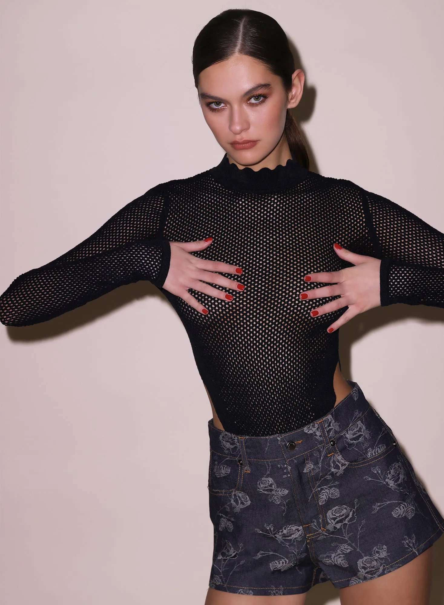 Scalloped Pointelle Knit Top sold by Fleur du Mal