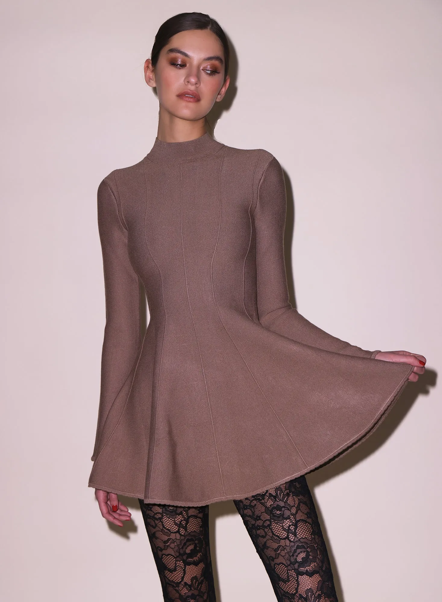 Long Sleeve Flared Corset Dress sold by Fleur du Mal product image thumbnail 5