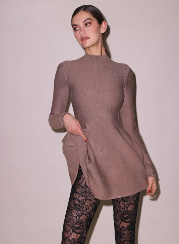 Long Sleeve Flared Corset Dress sold by Fleur du Mal