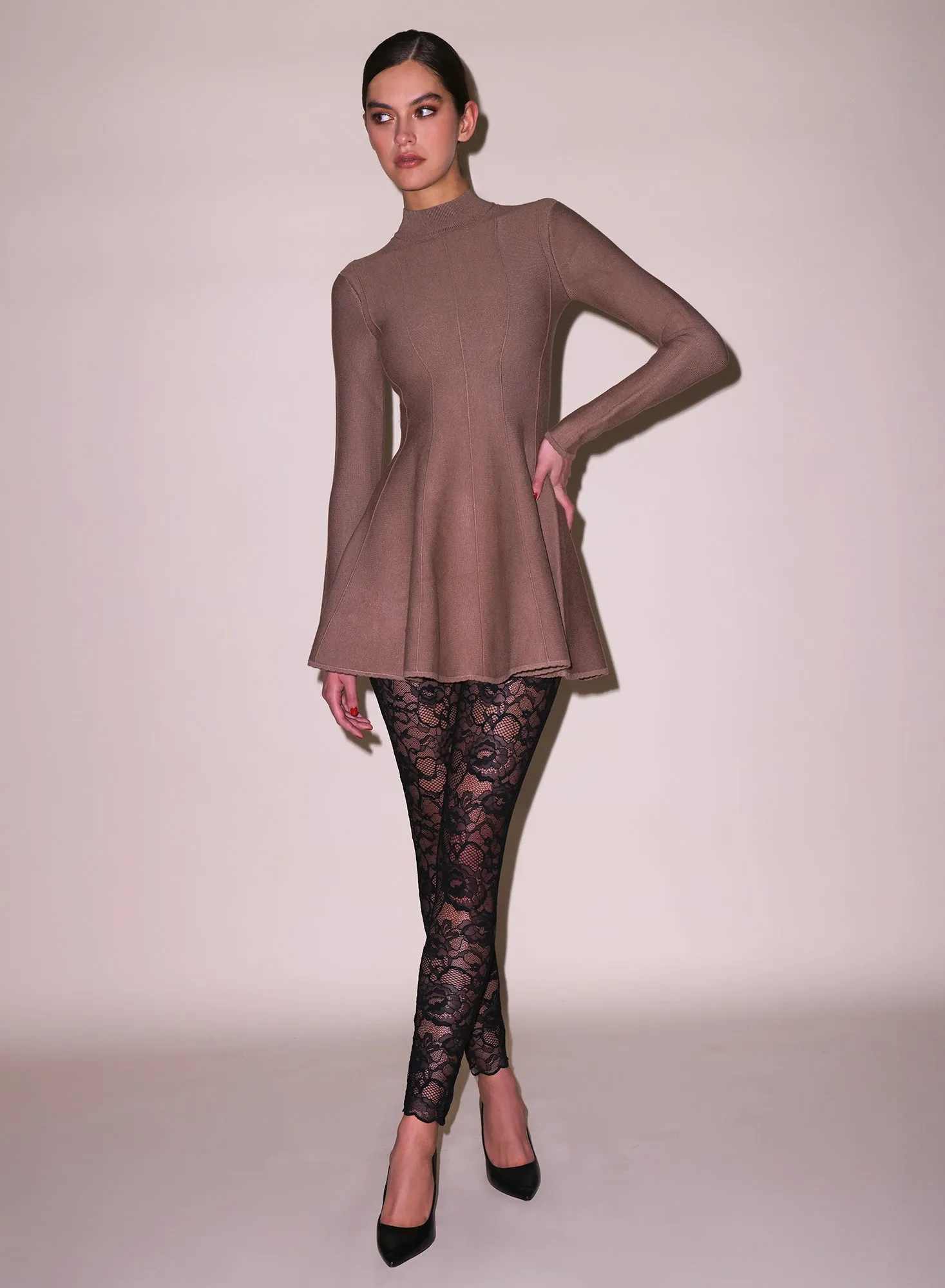 Long Sleeve Flared Corset Dress sold by Fleur du Mal product image thumbnail 3