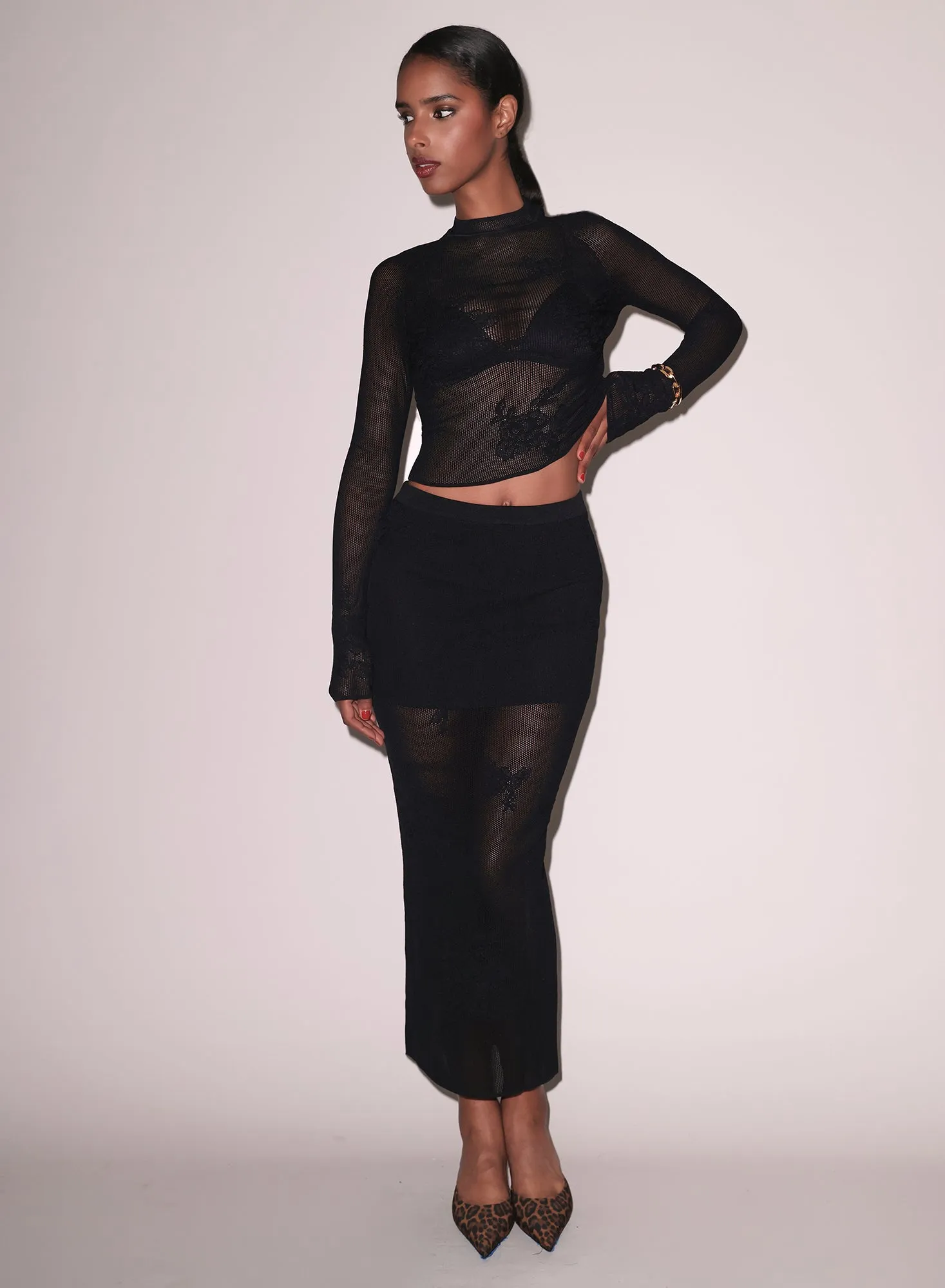 Lace Pointelle Long Sleeve Top sold by Fleur du Mal product image thumbnail 2