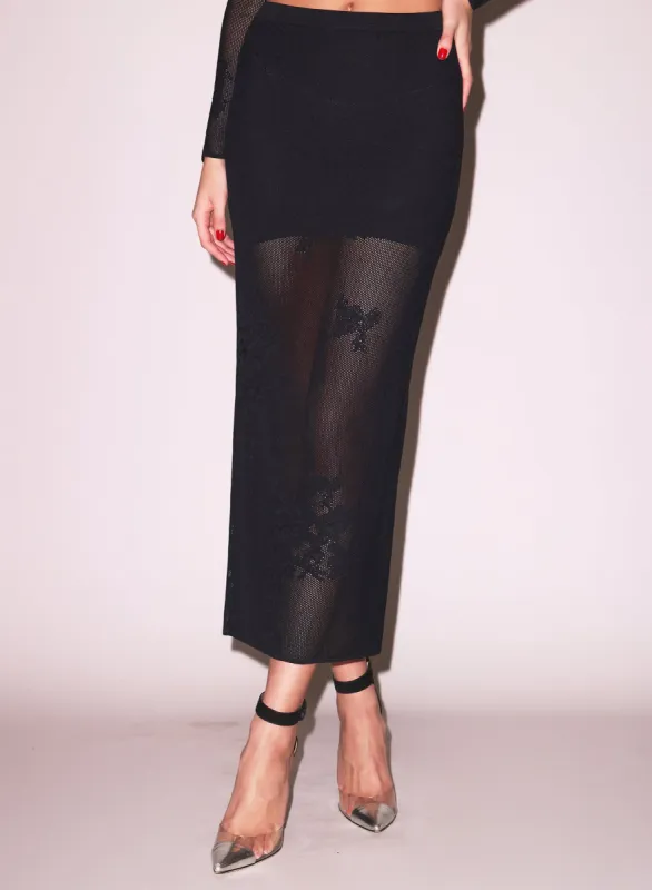 Lace Pointelle Maxi Skirt sold by Fleur du Mal