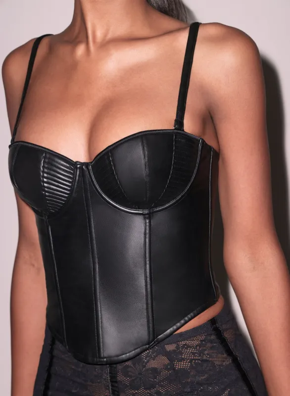 Vegan Leather Bustier Top sold by Fleur du Mal