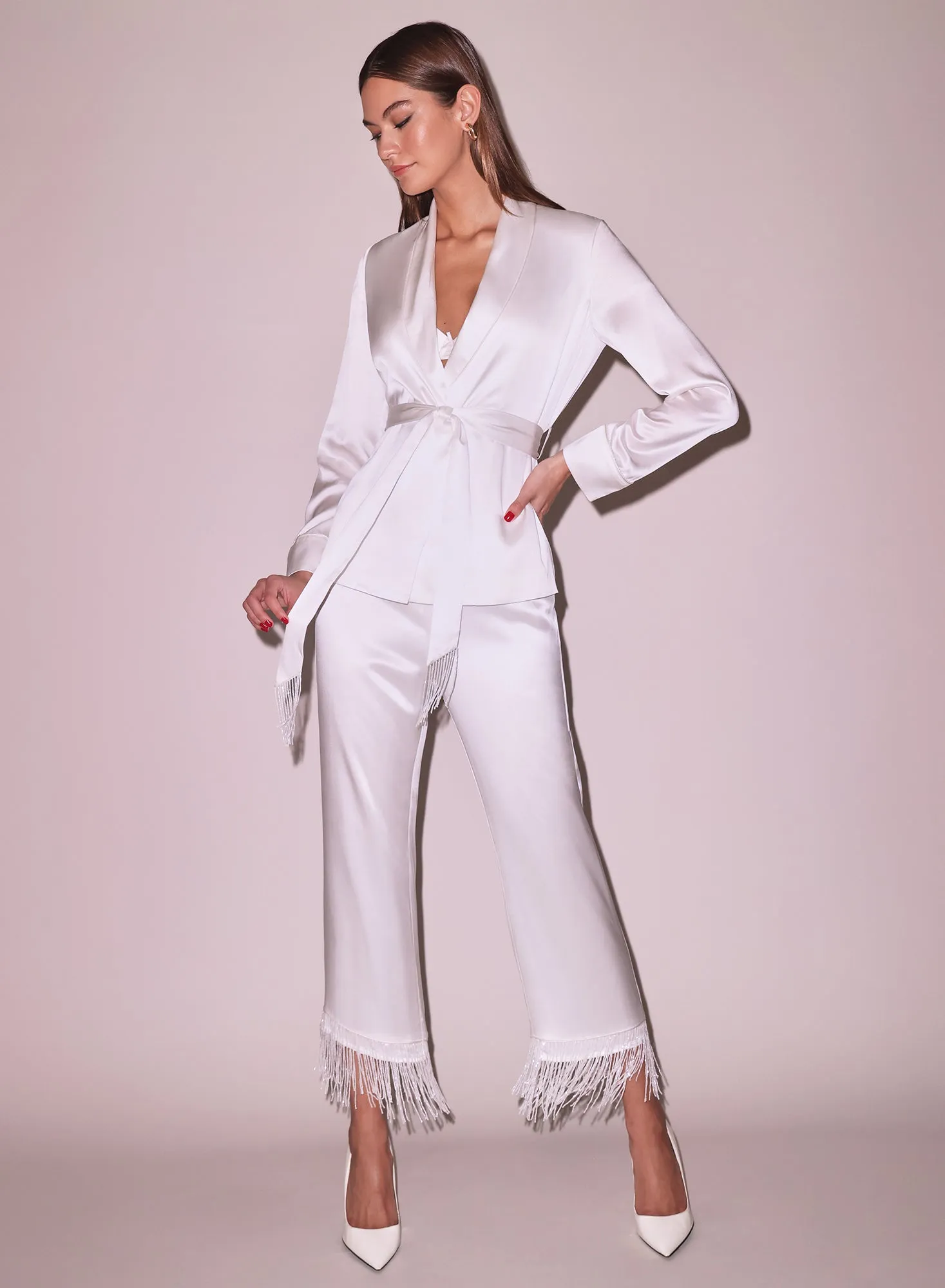 Bianca Fringe Silk Pant sold by Fleur du Mal product image thumbnail 2