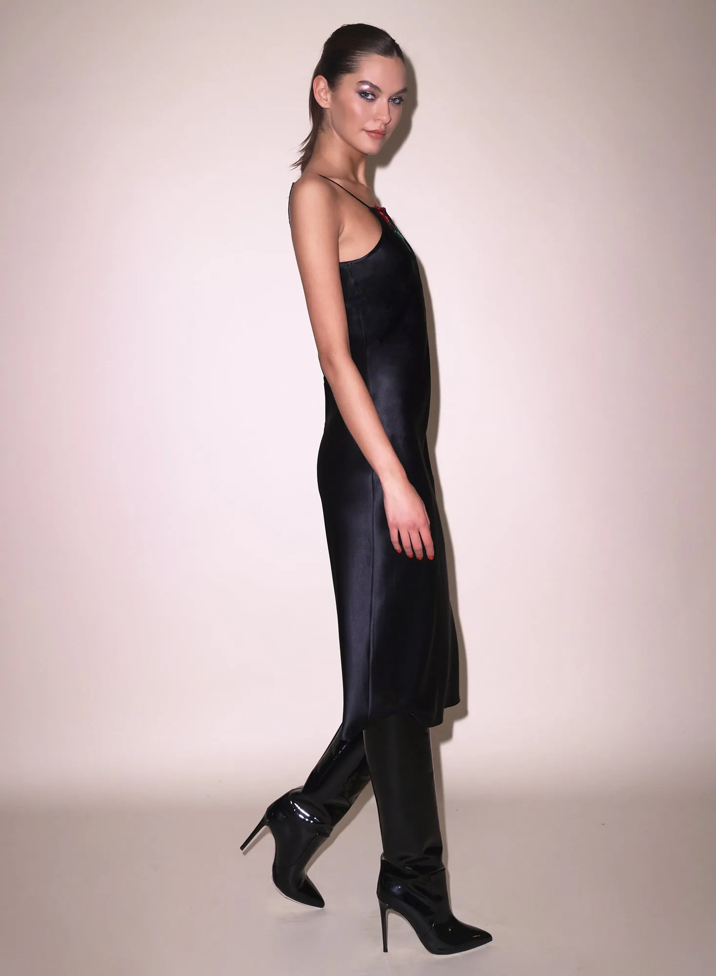 Vampire Rose Embroidery Slip Dress sold by Fleur du Mal product image thumbnail 5