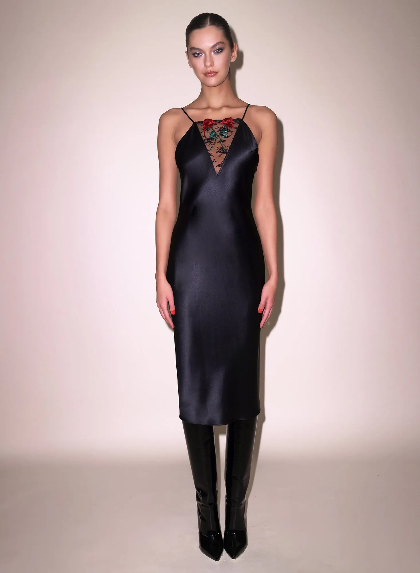 Vampire Rose Embroidery Slip Dress sold by Fleur du Mal product image thumbnail 2