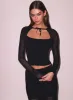 Lace Pointelle Decollette Top sold by Fleur du Mal