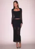 Lace Pointelle Decollette Top sold by Fleur du Mal