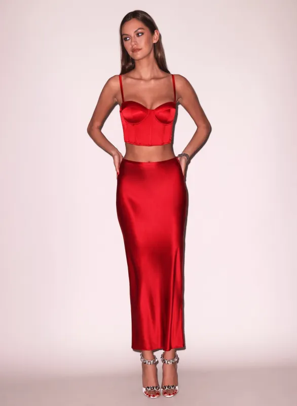 Silk Bias Cutout Skirt sold by Fleur du Mal