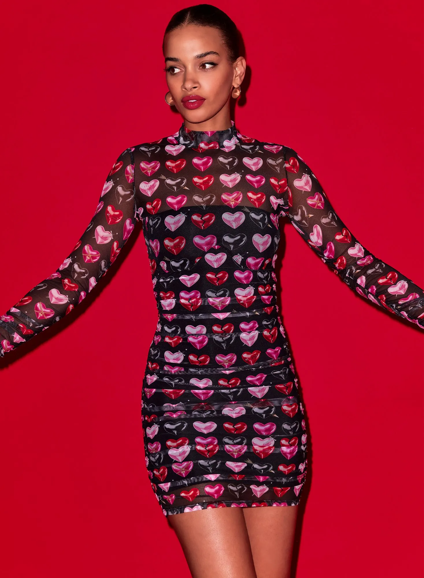 Heartbreaker Ruched Mini Dress sold by Fleur du Mal product image thumbnail 2