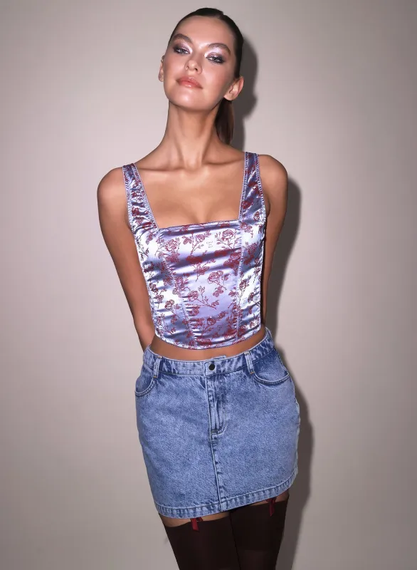 Rose Jacquard Corset Top made by Fleur du Mal